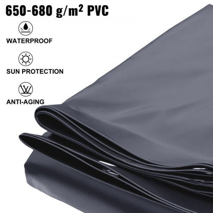 InGround Pool Cover 115x196 Ft Premium PVC Safety Pool Cover With Anchors  Drain Holes Reduces Evap 3
