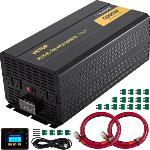 5000W Modified Sine Wave Inverter DC 12V To AC 120V Power Converter With LCD Remote Controller LED  6
