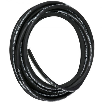 50ft Hydraulic Hose, 1/2" ID, 5000 PSI Flexible Oil Hose with 2 Steel Wire Braids, Durable, Temperature-Resistant