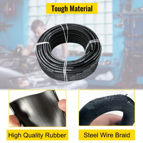 328ft Hydraulic Hose 38 ID 5000 PSI Max Pressure With 2 Steel Wire Braids Bulk Hydraulic Oil Hose F 5