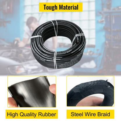 328ft Hydraulic Hose 38 ID 5000 PSI Max Pressure With 2 Steel Wire Braids Bulk Hydraulic Oil Hose F 5