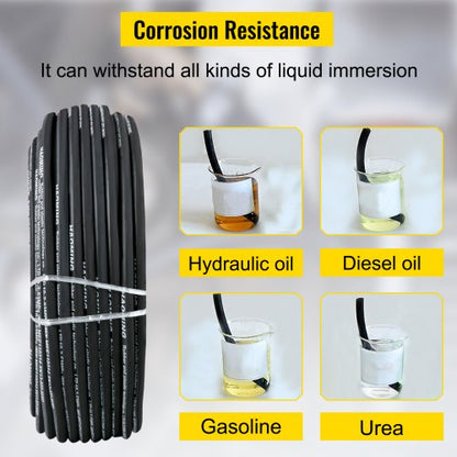 328ft Hydraulic Hose 38 ID 5000 PSI Max Pressure With 2 Steel Wire Braids Bulk Hydraulic Oil Hose F 6