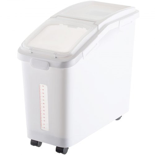 114 Gallon Capacity Shelf Ingredient Bin 280 Cup Flour Storage With Wheels Airtight Lid  Scoop 8