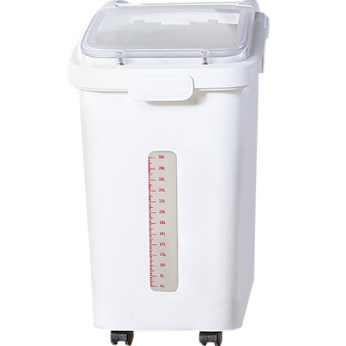 114 Gallon Capacity Shelf Ingredient Bin 280 Cup Flour Storage With Wheels Airtight Lid  Scoop 7