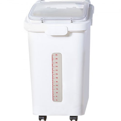 114 Gallon Capacity Shelf Ingredient Bin 280 Cup Flour Storage With Wheels Airtight Lid  Scoop 7