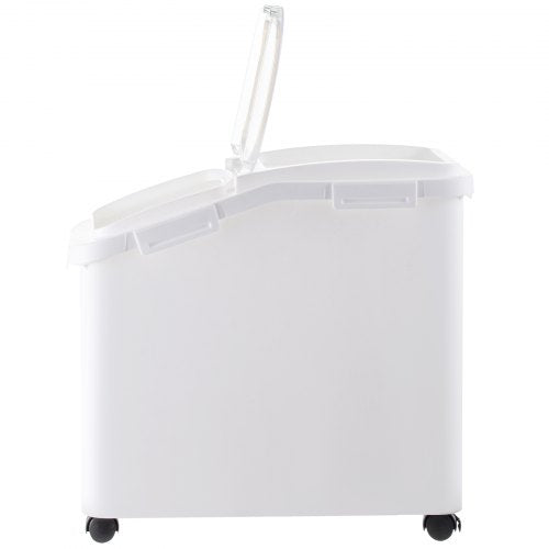 114 Gallon Capacity Shelf Ingredient Bin 280 Cup Flour Storage With Wheels Airtight Lid  Scoop 9