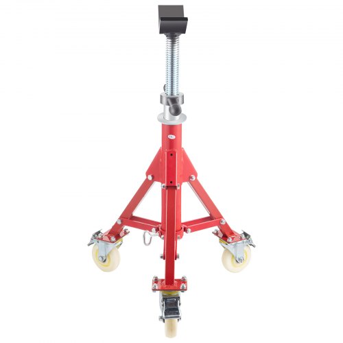 Portable Pipe Jack Stand with Casters, 20-37 Inch Adjustable Height, 882 LB Capacity, V-Head Support for 1/8 to 12 Inch