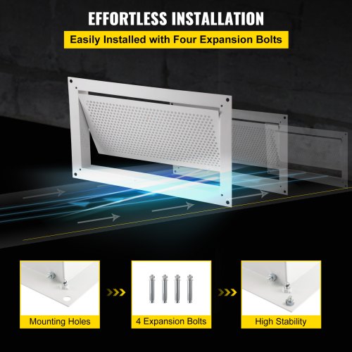 Foundation Flood Vent for Crawl Spaces & Garages, Wall-Mounted Hydrostatic Pressure Relief Vent tPrevent Damage