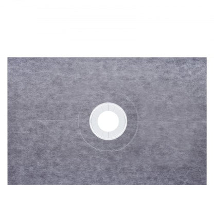 Premium Shower Curb Overlay Kit, Watertight Shower Pan with Central Drain, Adjustable Curbs & Trowel, Leak-Proof
