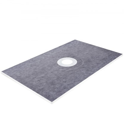 Waterproof Shower Curb Overlay Kit, PVC Central Flange, Stainless Grate, Adjustable Curbs, HDPE Membrane & Slope Tray