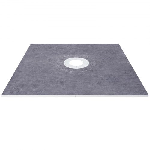 Premium Shower Curb Overlay Kit, Central ABS Flange, Stainless Steel Grate, Cuttable Shower Curbs & Trowel