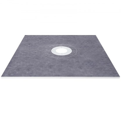 Premium Shower Curb Overlay Kit, Central ABS Flange, Stainless Steel Grate, Cuttable Shower Curbs & Trowel