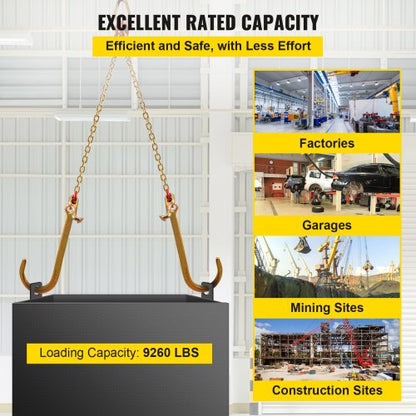 Grade V Bridle Chain, Heavy-Duty Tow Chain with High lbs Break Strength, TJ Hook, Crab Hook, Pear Link & Chain Shortener