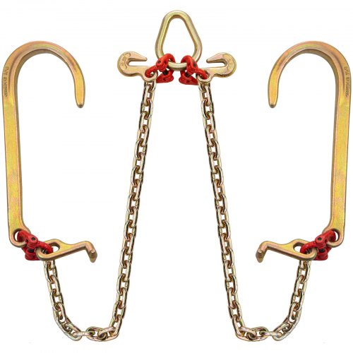 Grade V Bridle Chain, Heavy-Duty Tow Chain with High lbs Break Strength, TJ Hook, Crab Hook, Pear Link & Chain Shortener