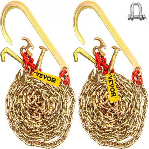 Bridle Transport Chain with Dual G J Hooks, 9260 lbs Heavy-Duty Tow Chain for Trucks, Trailers & Vehicle Recovery