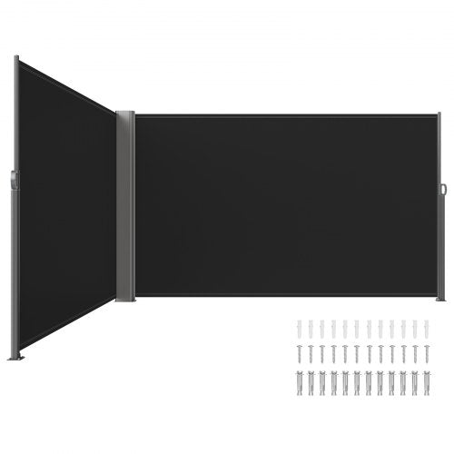 Retractable Side Awning, Double Retractable Patio Screen Waterproof Privacy Fence, Outdoor Room Divider