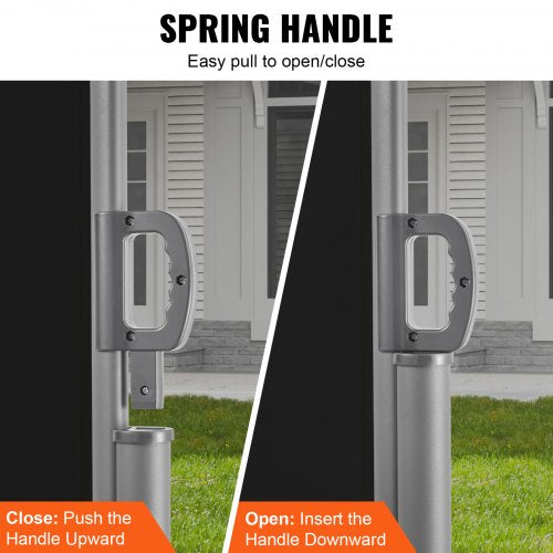 Retractable Side Awning, Double Retractable Patio Screen Waterproof Privacy Fence, Outdoor Room Divider