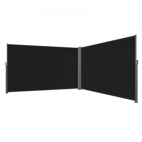 Retractable Side Awning, Double Retractable Patio Screen Waterproof Privacy Fence, Outdoor Room Divider