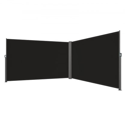 Retractable Side Awning, Double Retractable Patio Screen Waterproof Privacy Fence, Outdoor Room Divider