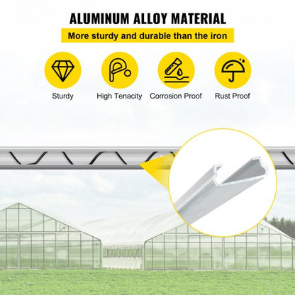 Spring Wire and Lock Channel, Spring Lock & U-Channel Bundle for Greenhouse, PE Coated Spring Wire & Aluminum Alloy