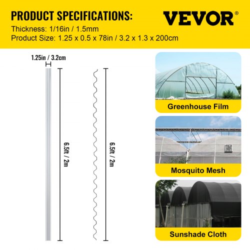 Spring Wire and Lock Channel, Spring Lock & U-Channel Bundle for Greenhouse, PE Coated Spring Wire & Aluminum Alloy
