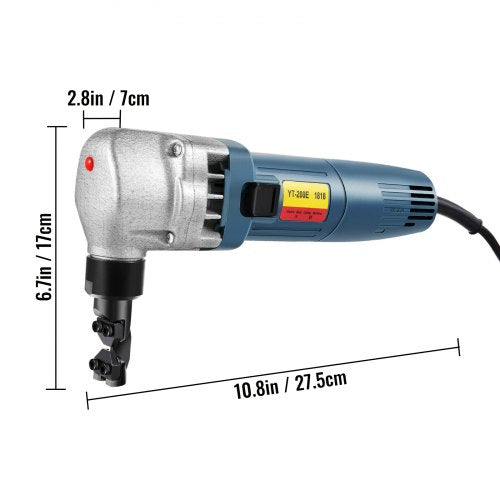 Sheet Metal Nibbler, Electric Metal Nibbler 1800RPM High Speed Rotor, Metal Nibbler Cutter with Replaced Blades, Storage