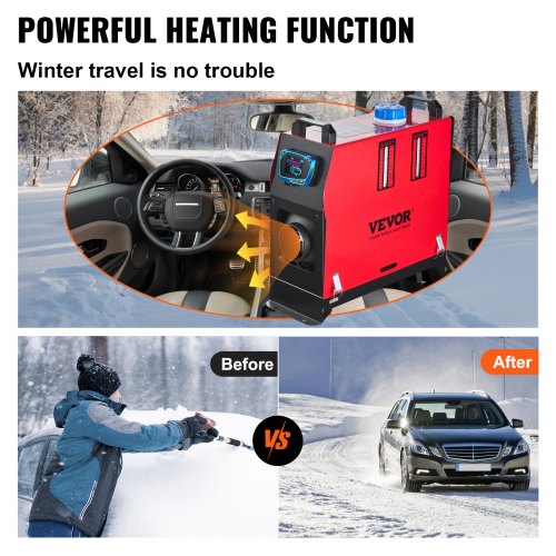 Diesel Air Heater All-in-One, Remote Control & LCD Switch, Muffler Silencer for Car, Bus, Trucks, RV, Motorhome & Boats