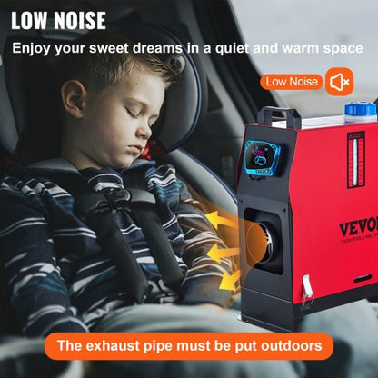 Diesel Air Heater All-in-One, Remote Control & LCD Switch, Muffler Silencer for Car, Bus, Trucks, RV, Motorhome & Boats