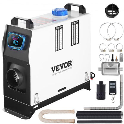 Diesel Air Heater All In One, Fast Heating Diesel Parking Heater with Red LCD Switch & Remote Control for Car, RV, Truck