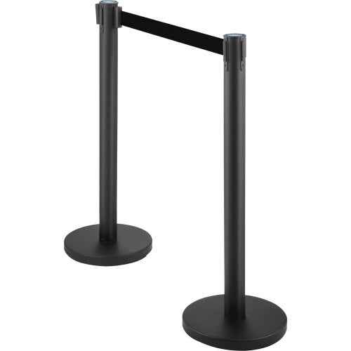 Crowd Control Barrier Stanchion Posts with Queue Pole Retractable Belt, Durable Stainless Steel Crowd Management Set