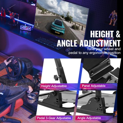 Premium Racing Simulator Steering Wheel Stand for Mainstream Brands, Adjustable, Foldable & Durable for Logitech