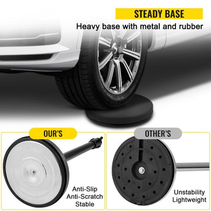 Crowd Control Stanchion, Black Retractable Belt Queue Barrier, Heavy-Duty Black Stanchion Posts w/ Concrete & Metal Base