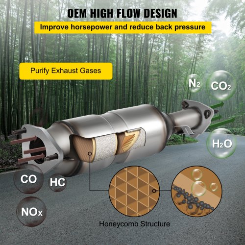 High Flow Direct Fit Catalytic Converter with Gaskets for Honda Accord, Stainless Steel Exhaust Upgrade