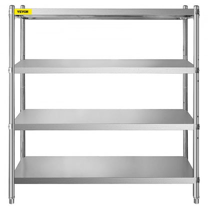 4Tier Stainless Steel Shelving Unit Heavy Duty Storage Rack 709 X 177 X 591 1320 Lbs Total Capacity 8