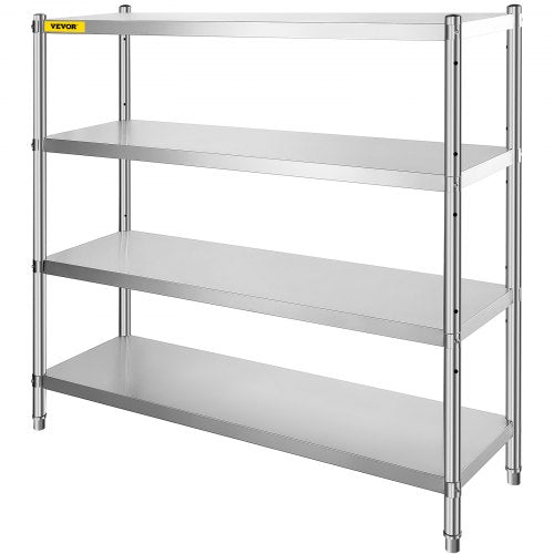 4Tier Stainless Steel Shelving Unit Heavy Duty Storage Rack 709 X 177 X 591 1320 Lbs Total Capacity 7