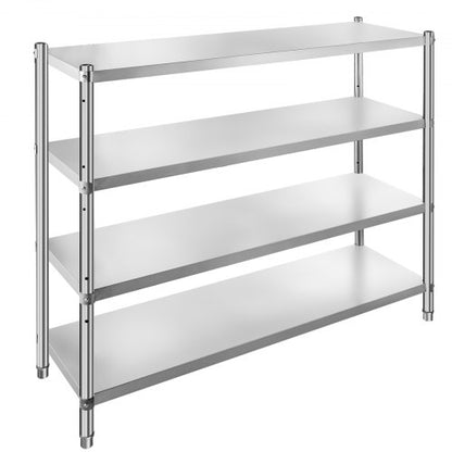 4Tier Stainless Steel Shelving Unit Heavy Duty Storage Rack 709 X 177 X 591 1320 Lbs Total Capacity 9
