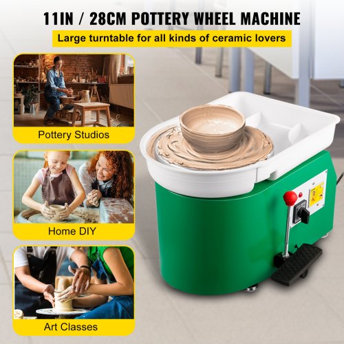 28cm Electric Pottery Wheel 350W Ceramic Forming Machine With Foot Pedal 18Piece Sculpting Tools  D 2