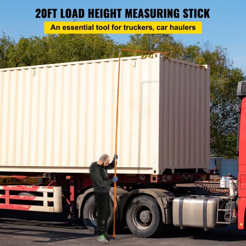 Truck Height Measuring Stick 20 Ft Adjustable Fiberglass Height Stick For Trucks NonConductive  Por 2