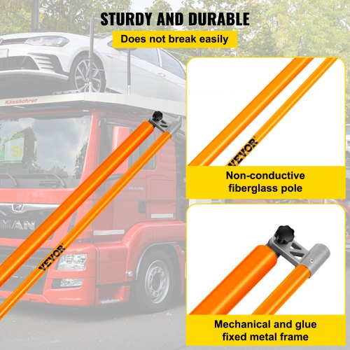 Truck Height Measuring Stick 20 Ft Adjustable Fiberglass Height Stick For Trucks NonConductive  Por 5