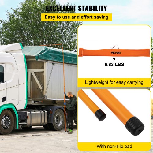 Truck Height Measuring Stick 20 Ft Adjustable Fiberglass Height Stick For Trucks NonConductive  Por 6