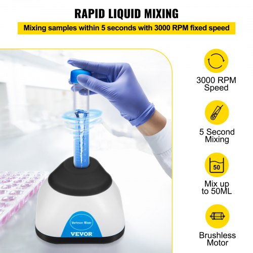 Touch Function Scientific Lab Vortex Shaker 3000RPM Mixer For Test Tubes Tattoo Ink  Nail Polish 50 3