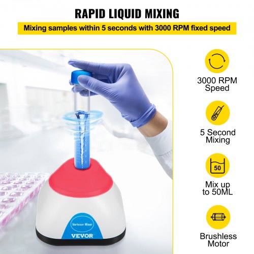3000RPM Mini Vortex Mixer Shaker Touch Function Lab Vortex For Test Tubes Tattoo Ink  Nail Polish 3