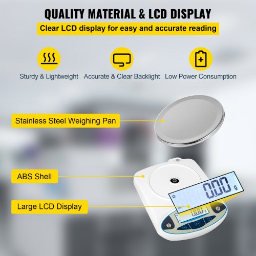 Scientific Digital Laboratory Balance 3000g Capacity 001g Accuracy Stainless Steel Pan For Jewelers 5