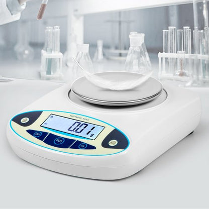 Scientific Digital Laboratory Balance, 3000g Capacity, 0.01g Accuracy, Stainless Steel Pan for Jewelers, Labs