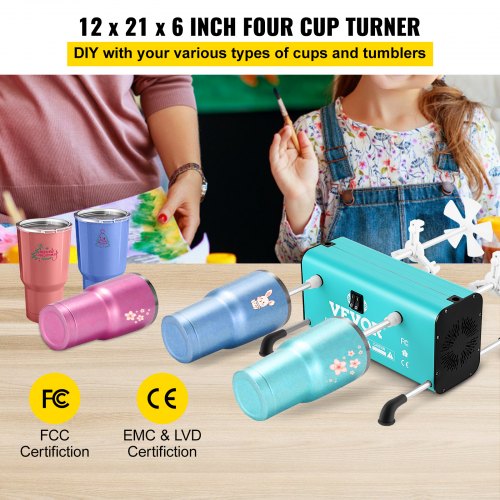 4Arm Cup Turner Tumbler Spinner Adjustable 2Speed Rotator With Mute Motor  Aluminum Frame 4 Indepen 2