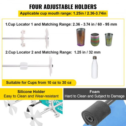 4Arm Cup Turner Tumbler Spinner Adjustable 2Speed Rotator With Mute Motor  Aluminum Frame 4 Indepen 4