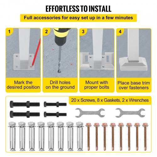 Alloy Metal Stair Handrail Kit Fits 2 Or 3 Steps RustProof Porch Step Rail Secure Grab Bar For Elde 5