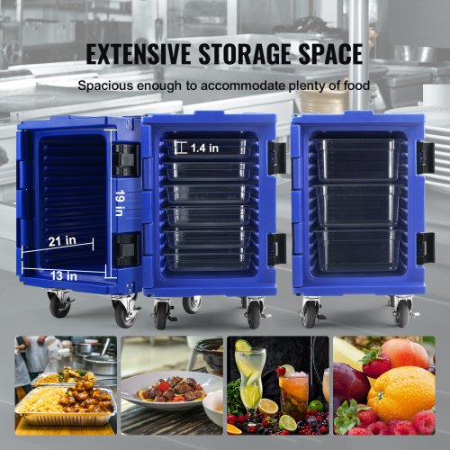 82 Qt Hot Box For Catering Front Loading Insulated Food Carrier With Wheels  Handles 4