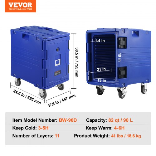 82 Qt Hot Box For Catering Front Loading Insulated Food Carrier With Wheels  Handles 7
