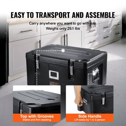 36Qt Stackable Catering Hot Box With 3 Stainless Steel Pans Top Load LLDPE Food Warmer WElastic Han 5